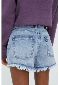 Superdry szorty jeansowe damskie high waist. Stan: podwyższony. Kolor: niebieski. Materiał: jeans #4