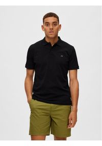 Selected Homme Polo 16087839 Czarny Regular Fit. Typ kołnierza: polo. Kolor: czarny #1