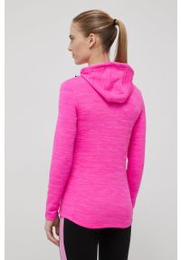 CMP bluza damska kolor różowy z kapturem melanżowa. Typ kołnierza: kaptur. Kolor: różowy. Materiał: materiał, włókno. Wzór: melanż