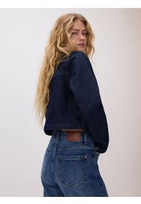 Reserved - Jeansy mom fit - granatowy. Kolor: niebieski