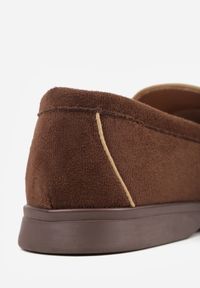 Born2be - Brązowe Eleganckie Mokasyny VICES z Imitacji Zamszu ze Skórzaną Wkładką Jaenith. Okazja: na co dzień, na spotkanie biznesowe. Kolor: brązowy. Materiał: zamsz, skóra. Wzór: aplikacja. Styl: elegancki #4