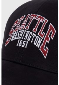 Hollister Co. czapka z daszkiem bawełniana kolor czarny z aplikacją. Kolor: czarny. Materiał: bawełna. Wzór: aplikacja #3