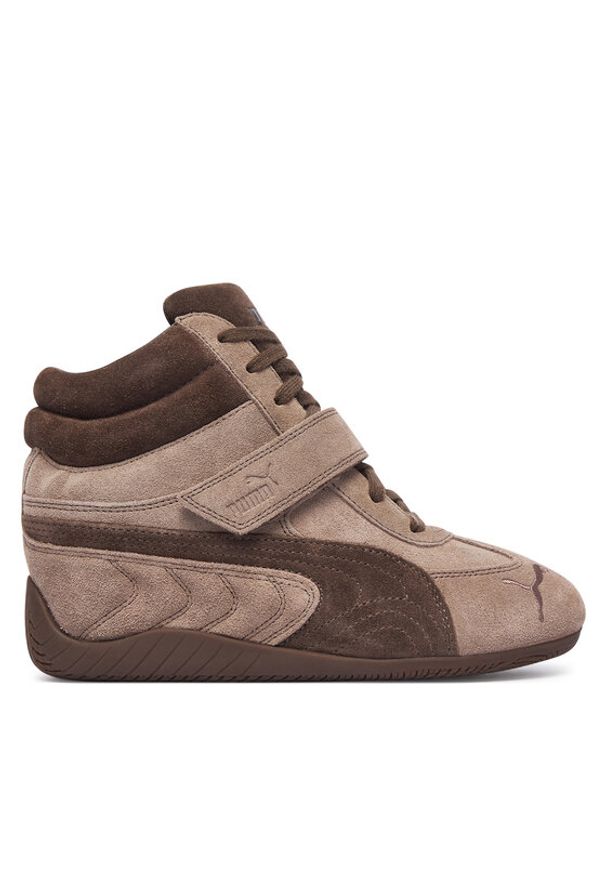 Puma Sneakersy Speedcat Wedge Wns 407878 01 Brązowy. Kolor: brązowy. Materiał: skóra, zamsz