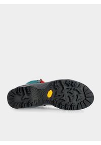 Buty trekkingowe damskie Salewa Mtn Trainer Mid Gtx. Wysokość cholewki: za kostkę. Zapięcie: sznurówki. Kolor: zielony, wielokolorowy, pomarańczowy, czarny, niebieski. Materiał: materiał, skóra, syntetyk, guma. Szerokość cholewki: normalna