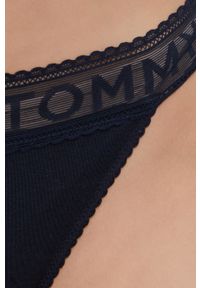 TOMMY HILFIGER - Tommy Hilfiger stringi kolor granatowy. Kolor: niebieski. Materiał: materiał, lyocell, włókno #4