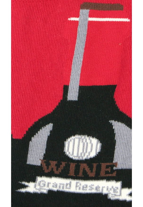 His Story - Skarpetki Bawełniane - Tematyczne - Motyw Wina. Kolor: czerwony, wielokolorowy. Materiał: elastan, bawełna, poliamid