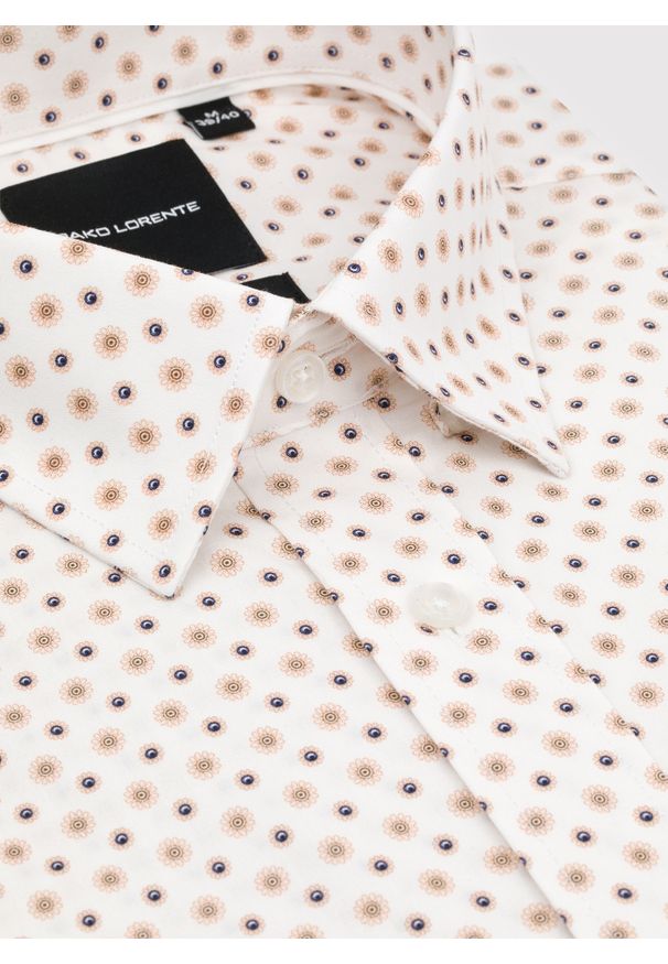 Pako Lorente - PAKO LORENTE – Biała koszula w kwiatowy print. Kolor: biały. Materiał: elastan, bawełna. Długość rękawa: długi rękaw. Długość: długie. Wzór: nadruk, kwiaty