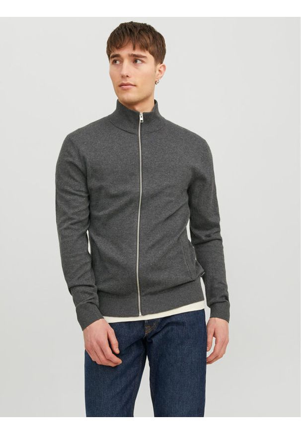 Jack & Jones - Jack&Jones Sweter 12223949 Szary Regular Fit. Kolor: szary. Materiał: bawełna