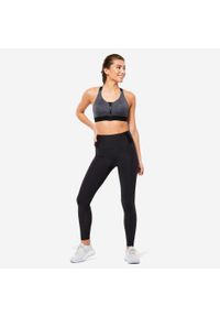 DOMYOS - Stanik sportowy Domyos. Kolekcja: plus size. Materiał: materiał, elastan, skóra. Długość rękawa: na ramiączkach. Sport: fitness
