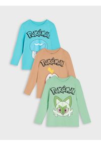 Sinsay - Koszulki 3 pack Pokémon - wielobarwny. Materiał: bawełna. Długość rękawa: długi rękaw. Długość: długie. Wzór: nadruk #1
