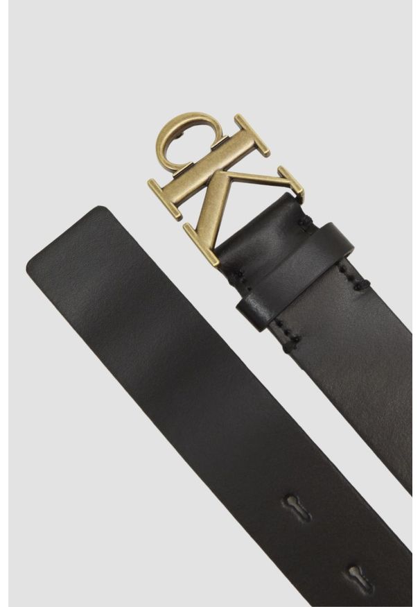 Calvin Klein - CALVIN KLEIN Czarny damski pasek cK, Rozmiar 75. Kolor: czarny