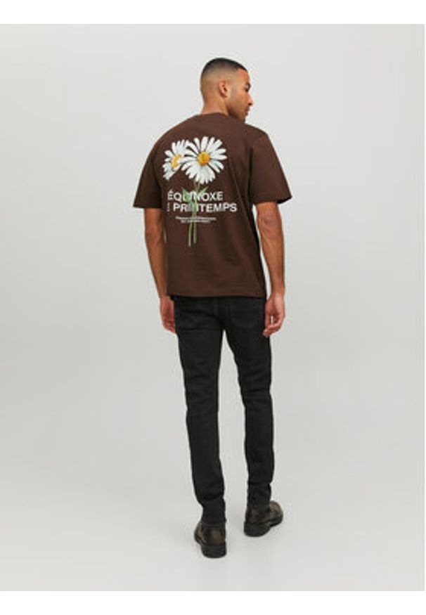 Jack & Jones - Jack&Jones T-Shirt Flores 12228776 Brązowy Loose Fit. Kolor: brązowy. Materiał: bawełna
