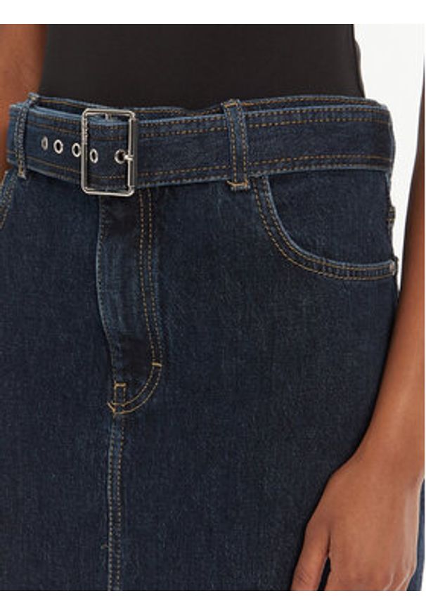 Hugo - HUGO Spódnica jeansowa Gatje_2 50541495 Granatowy Regular Fit. Kolor: niebieski. Materiał: bawełna