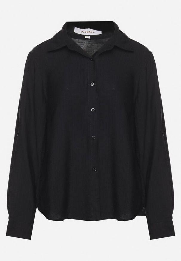 Born2be - Czarna Koszula Oversize z Rękawami z Możliwością Podpięcia Sorria. Okazja: na co dzień. Kolor: czarny. Materiał: jeans. Długość rękawa: długi rękaw. Długość: długie. Styl: klasyczny, elegancki, casual