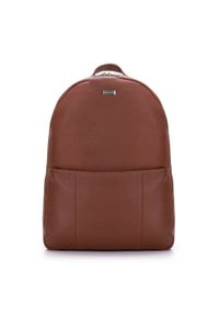 Wittchen - Plecak na laptopa 17” skórzany brązowa. Kolor: brązowy. Materiał: skóra. Styl: casual, elegancki