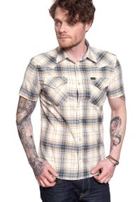 Lee - LEE SS WESTERN BRIGHT WHITE L640DKLJ 112115267. Okazja: na imprezę. Materiał: bawełna, materiał, jeans. Długość rękawa: krótki rękaw. Długość: krótkie. Wzór: aplikacja. Sezon: lato. Styl: klasyczny #8