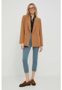 TOMMY HILFIGER - Tommy Hilfiger koszula damska kolor granatowy relaxed z kołnierzykiem klasycznym. Typ kołnierza: kołnierzyk klasyczny. Kolor: niebieski. Materiał: tkanina. Styl: klasyczny #3