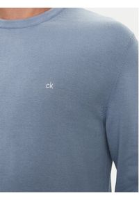 Calvin Klein Sweter K10K113549 Błękitny Slim Fit. Kolor: niebieski. Materiał: bawełna #3