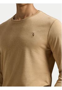 Polo Ralph Lauren Longsleeve 710760121027 Beżowy Slim Fit. Typ kołnierza: polo. Kolor: beżowy. Materiał: bawełna. Długość rękawa: długi rękaw #5