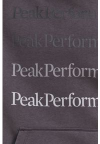 Peak Performance Bluza męska kolor szary z kapturem gładka. Typ kołnierza: kaptur. Kolor: szary. Materiał: dzianina, bawełna. Wzór: gładki, nadruk