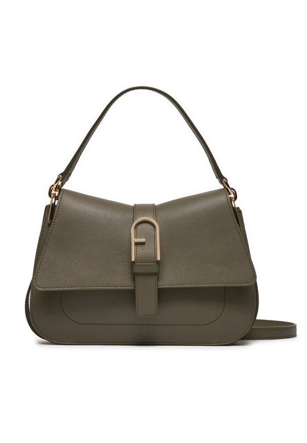 Furla Torebka Flow M Top Handle WB00996-BX2045-2810S-1007 Zielony. Kolor: zielony. Materiał: skórzane