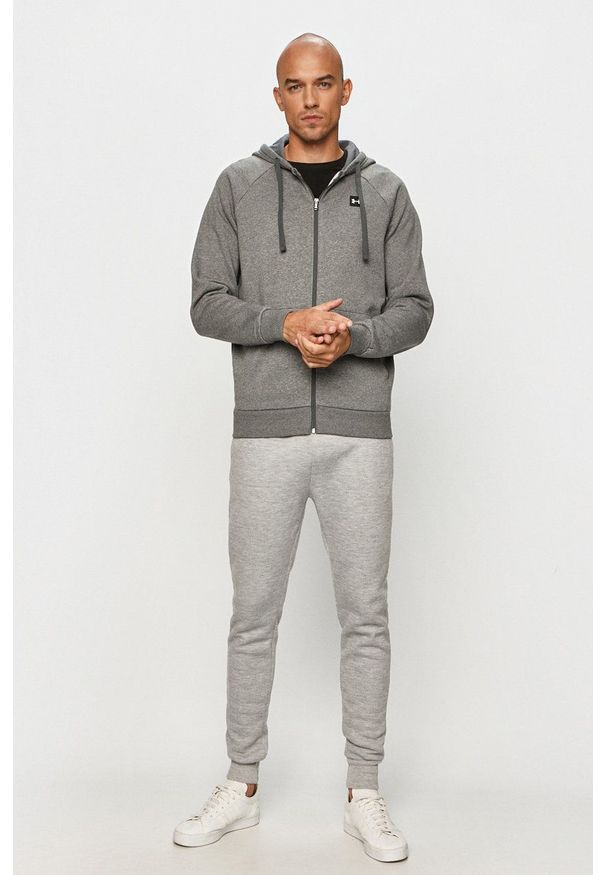 Under Armour - Bluza 1357111.012. Okazja: na co dzień. Typ kołnierza: kaptur. Kolor: szary. Długość rękawa: raglanowy rękaw. Styl: casual
