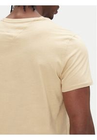 Tommy Jeans T-Shirt DM0DM04411 Beżowy Slim Fit. Kolor: beżowy. Materiał: bawełna