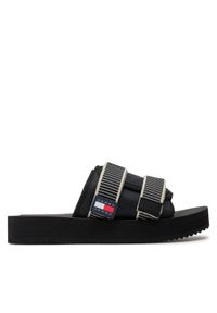 Tommy Jeans Klapki Tjm Sandal Casual EM0EM01389 Czarny. Okazja: na co dzień. Kolor: czarny. Materiał: materiał. Styl: casual