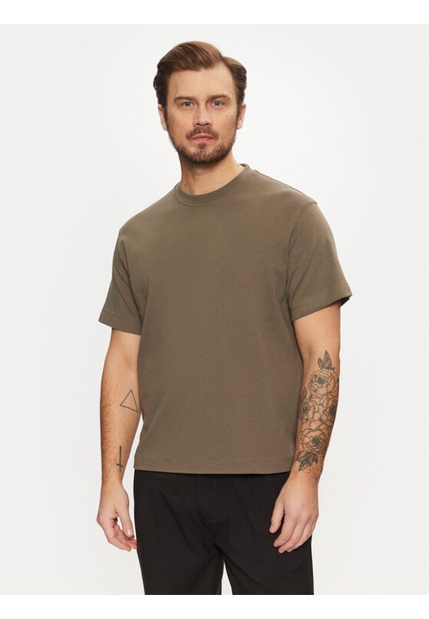 Jack & Jones - Jack&Jones T-Shirt Urban Edge 12254412 Khaki Loose Fit. Kolor: brązowy. Materiał: bawełna