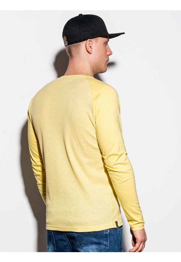 Żółta koszulka z długim rękawem Ombre Clothing