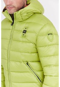Blauer USA - BLAUER Jasnozielona puchowa kurtka męska Virgil z kapturem, Rozmiar M. Typ kołnierza: kaptur. Kolor: zielony. Materiał: puch #5