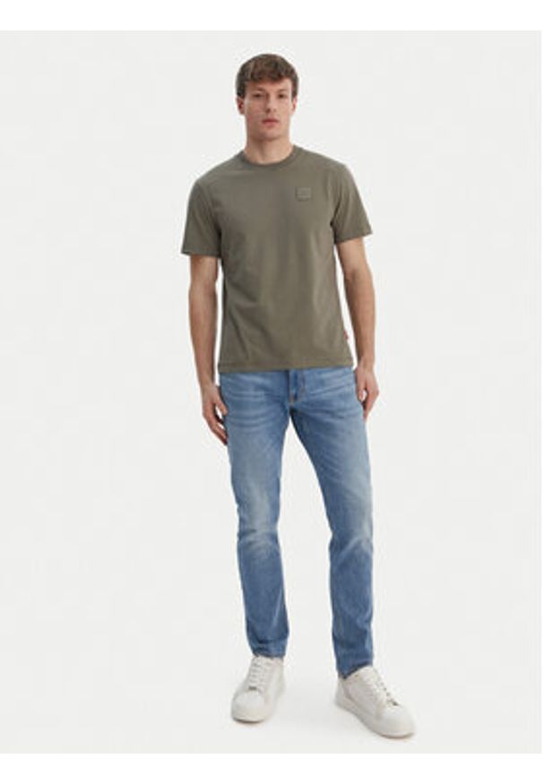JOOP! Jeans T-Shirt JJJ-Lei 30101979 Khaki Regular Fit. Kolor: brązowy. Materiał: bawełna
