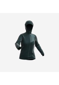 quechua - Polar turystyczny damski Quechua MH500 zamek. Kolor: zielony, niebieski, wielokolorowy. Materiał: polar. Sport: turystyka piesza