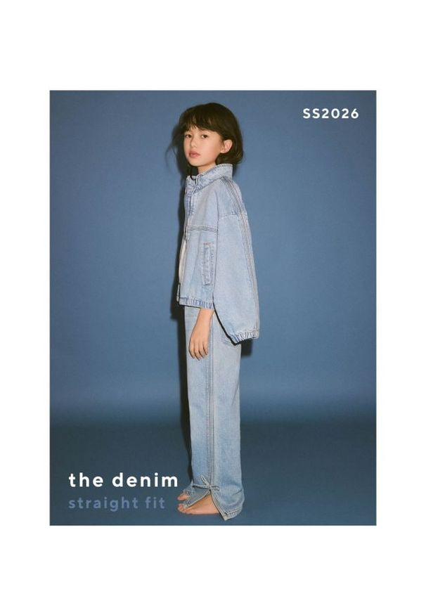 Reserved - Jeansy straight z kokardkami - niebieski. Kolor: niebieski