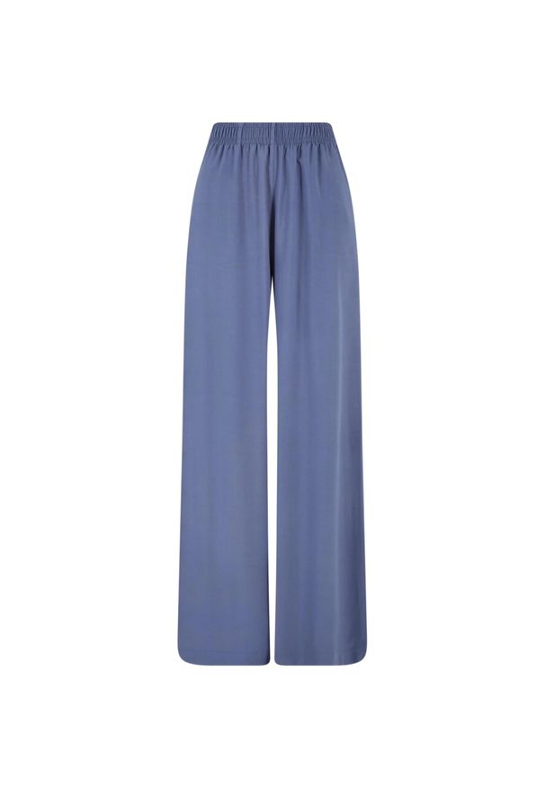 Urban Classics - Luźne Spodnie Damskie Z Szerokimi Nogawkami Z Wiskozy. Kolor: niebieski. Materiał: wiskoza. Długość: długie