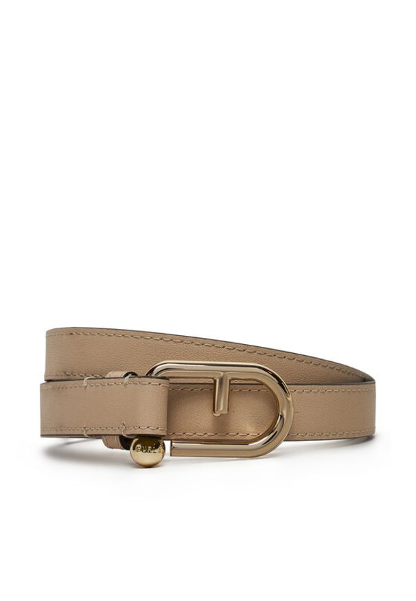 Furla Pasek Damski WC00089 BX2045 8E000 Beżowy. Kolor: beżowy. Materiał: skóra