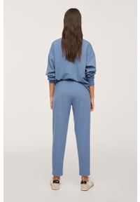 mango - Mango Spodnie Amelie damskie joggery medium waist. Kolor: niebieski. Materiał: tkanina, włókno #6