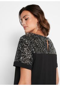 bonprix - Sukienka z wstawką z cekinami. Kolor: czarny #3