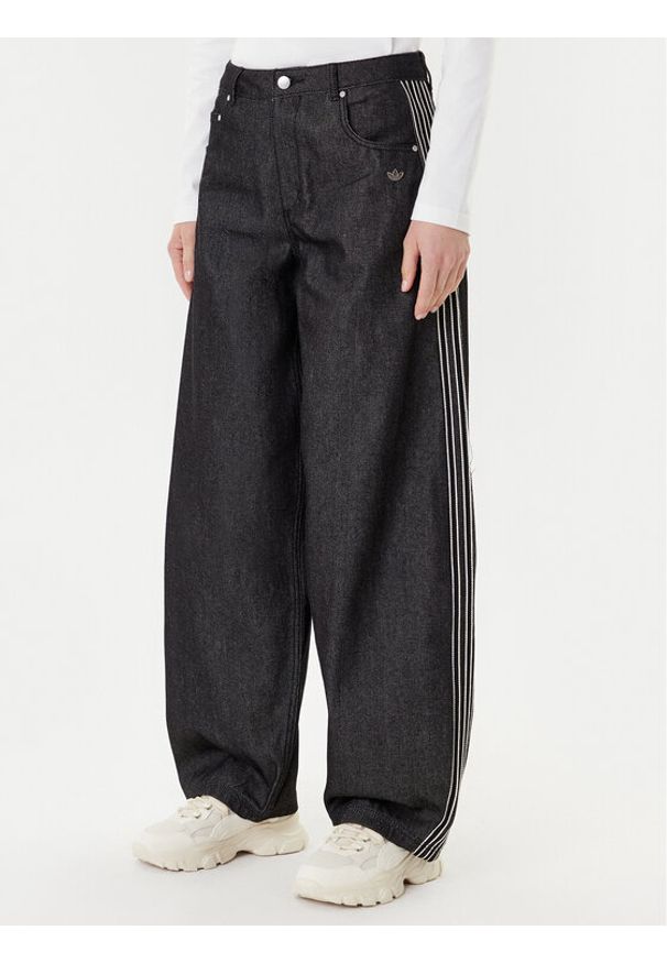 Adidas - adidas Jeansy Premium Essentials JV7773 Czarny Wide Leg. Kolor: czarny
