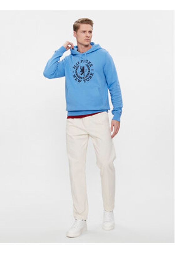 TOMMY HILFIGER - Tommy Hilfiger Bluza Big Icon MW0MW33650 Niebieski Regular Fit. Kolor: niebieski. Materiał: bawełna