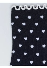 Big-Star - Skarpety damskie długie w białe serduszka czarne Hartisa 906. Kolor: czarny. Materiał: wiskoza #2