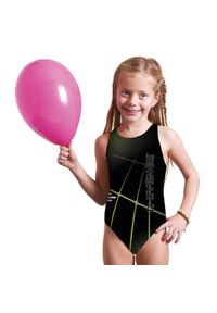 R-EVENGE - Dziewczęcy jednoczęściowy kostium kąpielowy R-Evenge Classico Intero Spider. Kolor: czarny, wielokolorowy, zielony. Materiał: poliester #1