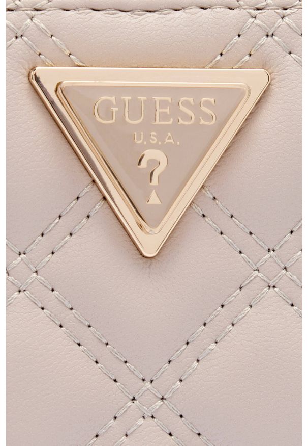 Guess - GUESS Beżowy portfel damski Giully. Kolor: beżowy. Materiał: skóra ekologiczna