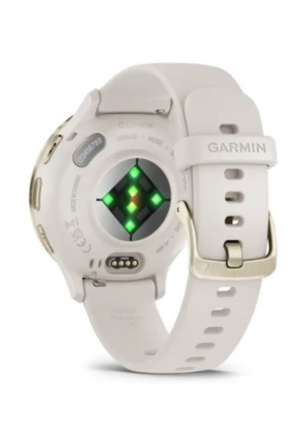 GARMIN - Garmin Venu 3s jasnozłota ramka z paskiem w kolorze ivory. Kolor: złoty. Styl: casual, sportowy