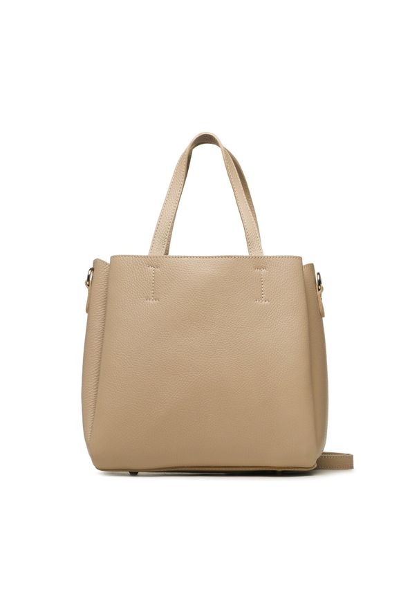 Torebka Creole K11323 Cappuccino D05. Kolor: beżowy. Materiał: skórzane