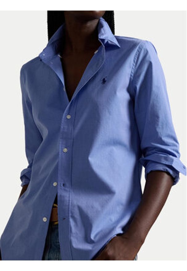 Polo Ralph Lauren Koszula 211941509001 Niebieski Slim Fit. Typ kołnierza: polo. Kolor: niebieski. Materiał: bawełna