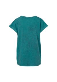 BUILD YOUR BRAND - Koszulka Damska Z Przedłużonymi Ramionami Acid Wash. Kolor: niebieski