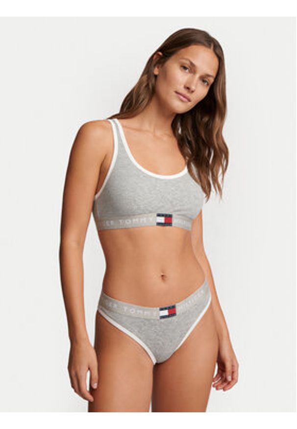 TOMMY HILFIGER - Tommy Hilfiger Biustonosz top UW0UW06270 Szary jasny. Kolor: szary. Materiał: bawełna
