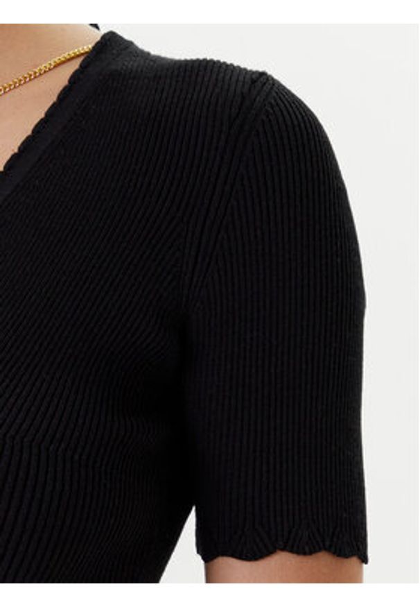 Elisabetta Franchi Sukienka dzianinowa AM-53S-51E2 Czarny Slim Fit. Kolor: czarny. Materiał: wiskoza