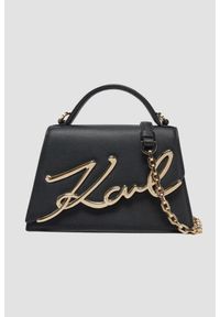 Karl Lagerfeld - KARL LAGERFELD Czarna torebka K/signature 2.0. Kolor: czarny. Materiał: skórzane. Rodzaj torebki: na ramię